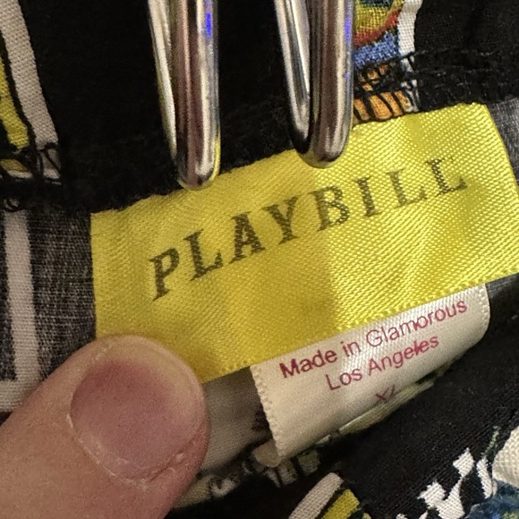 PLAYBILL Brand Men's XL 2 Piece 'PJ' Pajama Set Black w/Broadway Programs - Picture 12 of 14